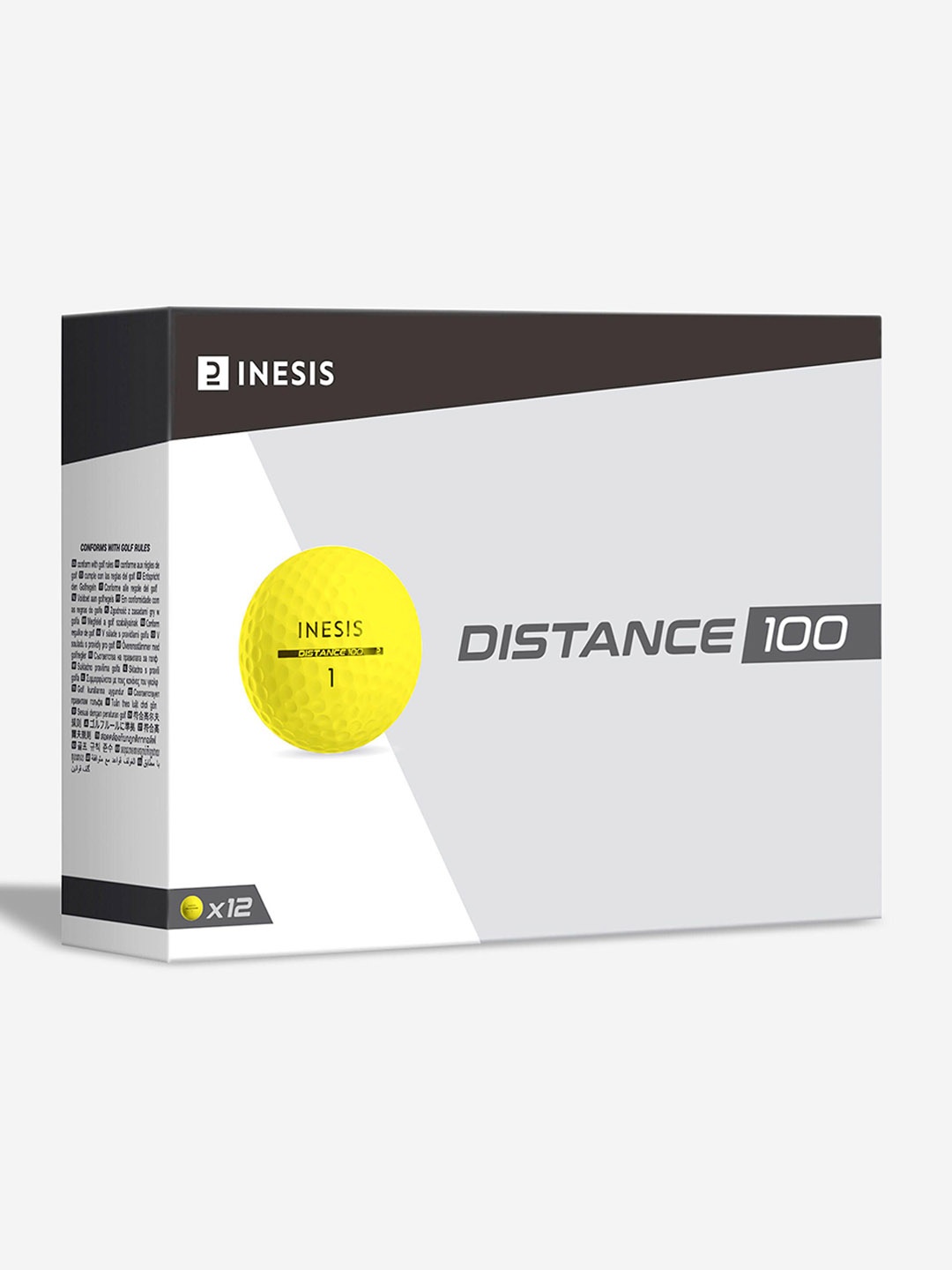 

Inesis By Decathlon Pack Of 12 Distance 100 Golf Balls, Yellow