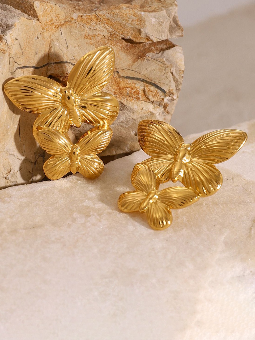 

DIVASTRI Gold-Plated Butterfly Shaped Studs