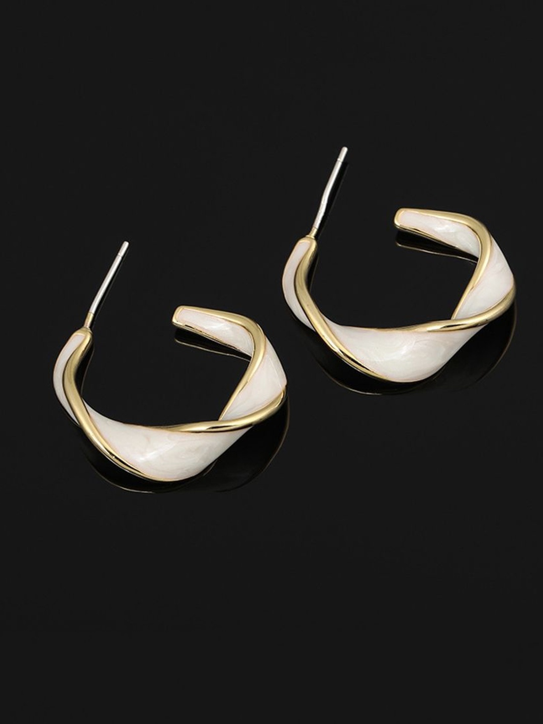 

Celestique Contemporary Half Hoop Earrings, Gold