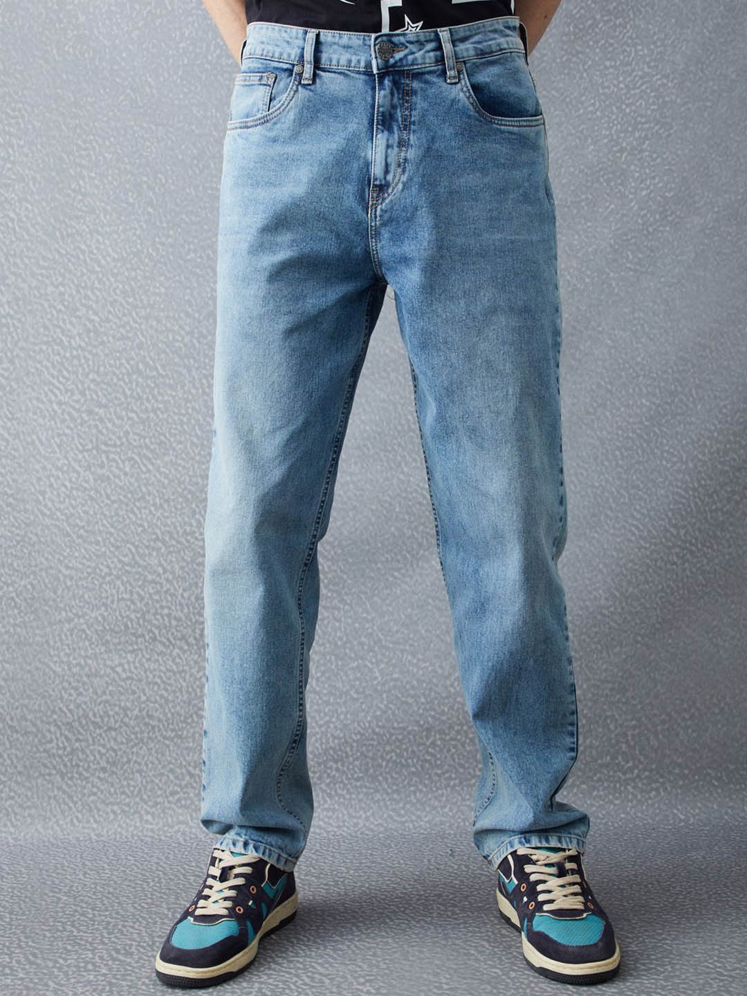

VOLTEDGE Men Relaxed Fit Light Fade Cotton Stretchable Jeans, Blue