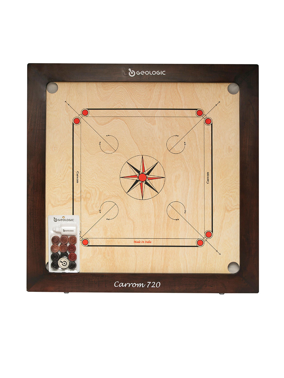 

GEOLOGIC By Decathlon Carrom Board 720, Brown