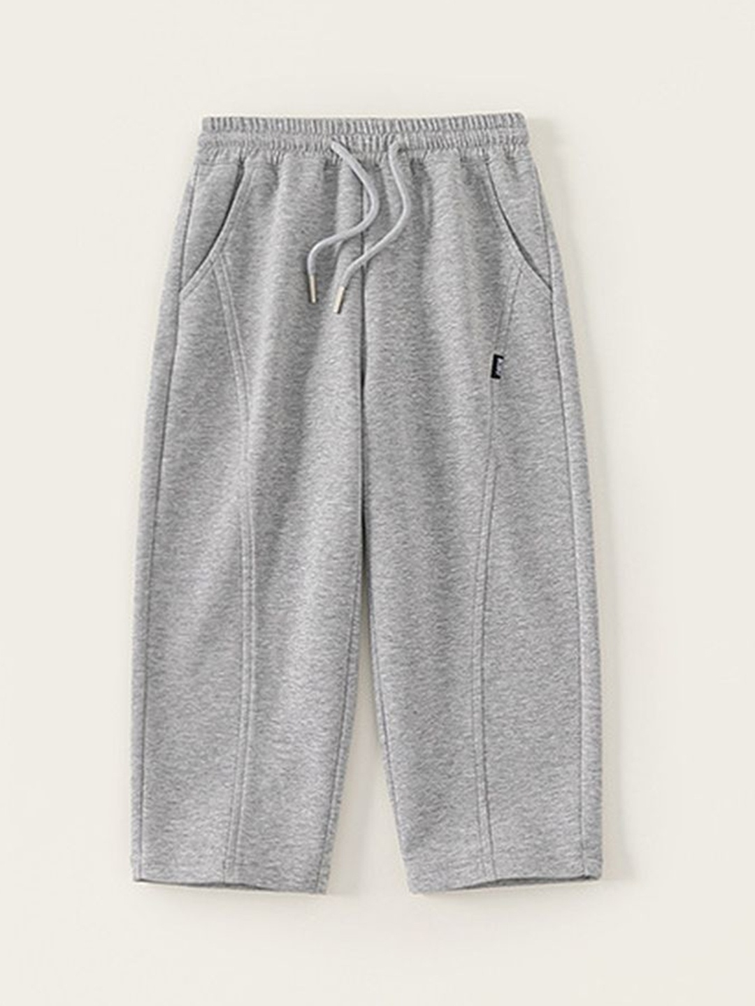

LULU & SKY Girls Straight Fit High-Rise Drawstring-waist Trousers, Grey