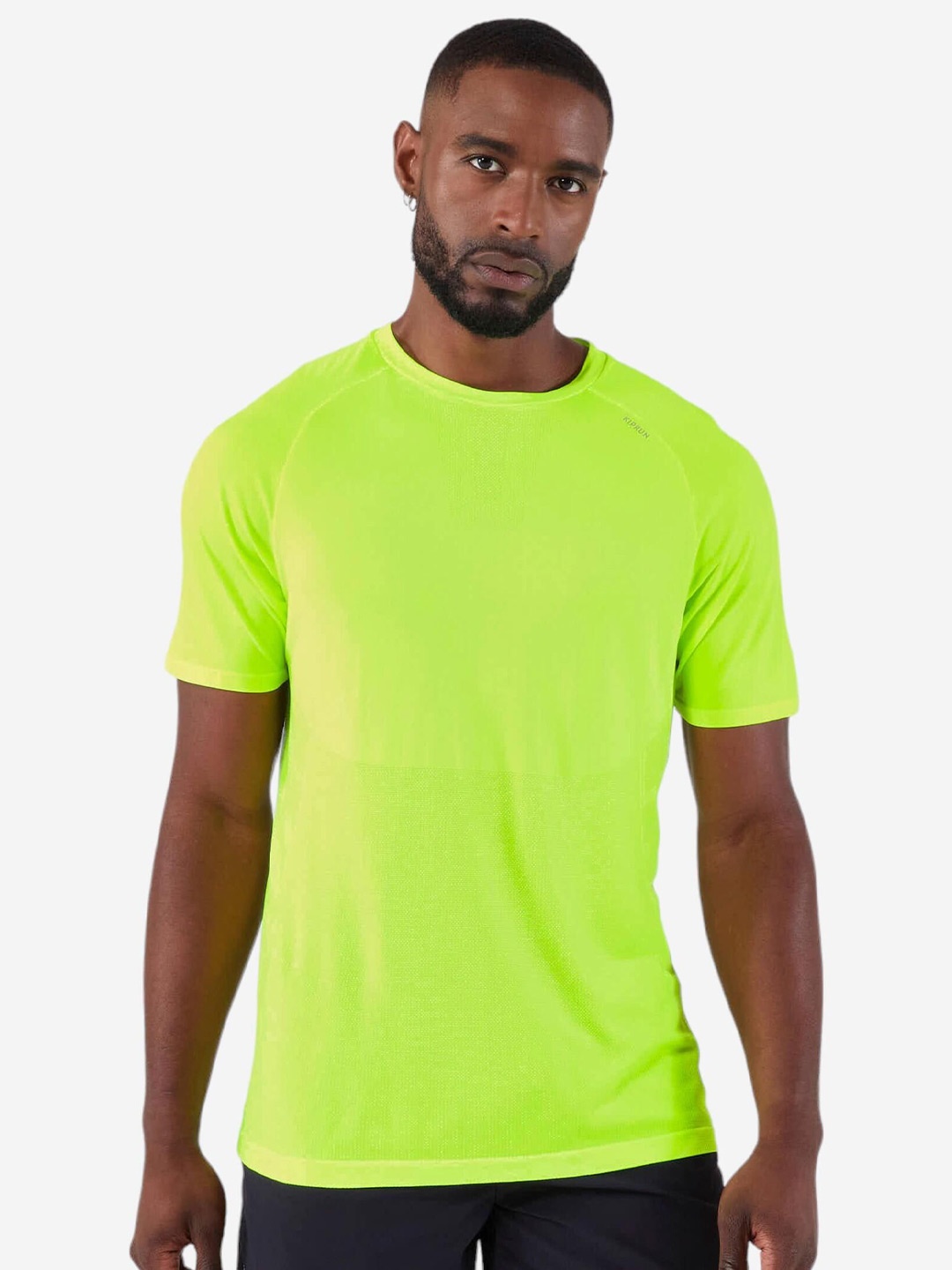 

KIPRUN By Decathlon Men Solid Round Neck Slim Fit T-shirt, Green