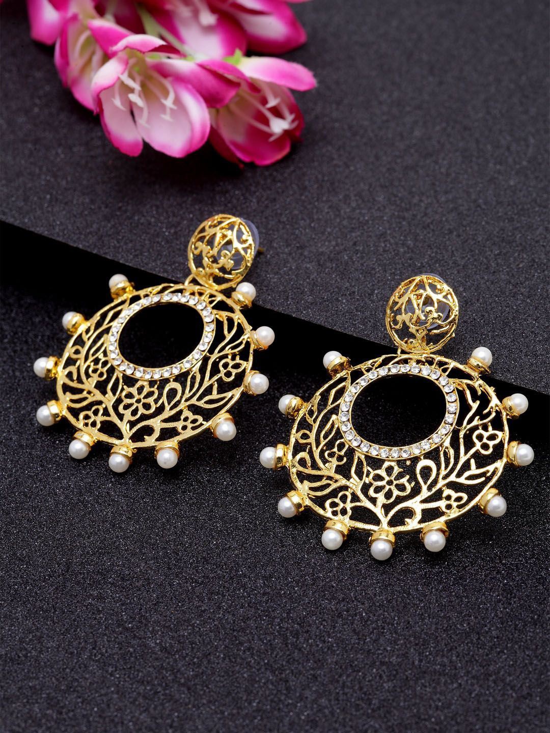 

Anouk Gold-Plated Circular Shaped Drop Earrings