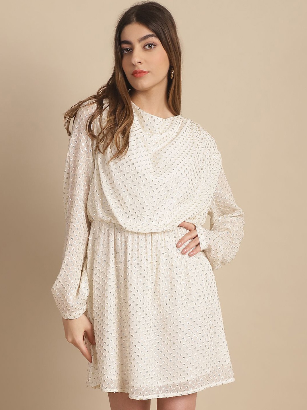 

JAKANARY Women Printed Dress, White