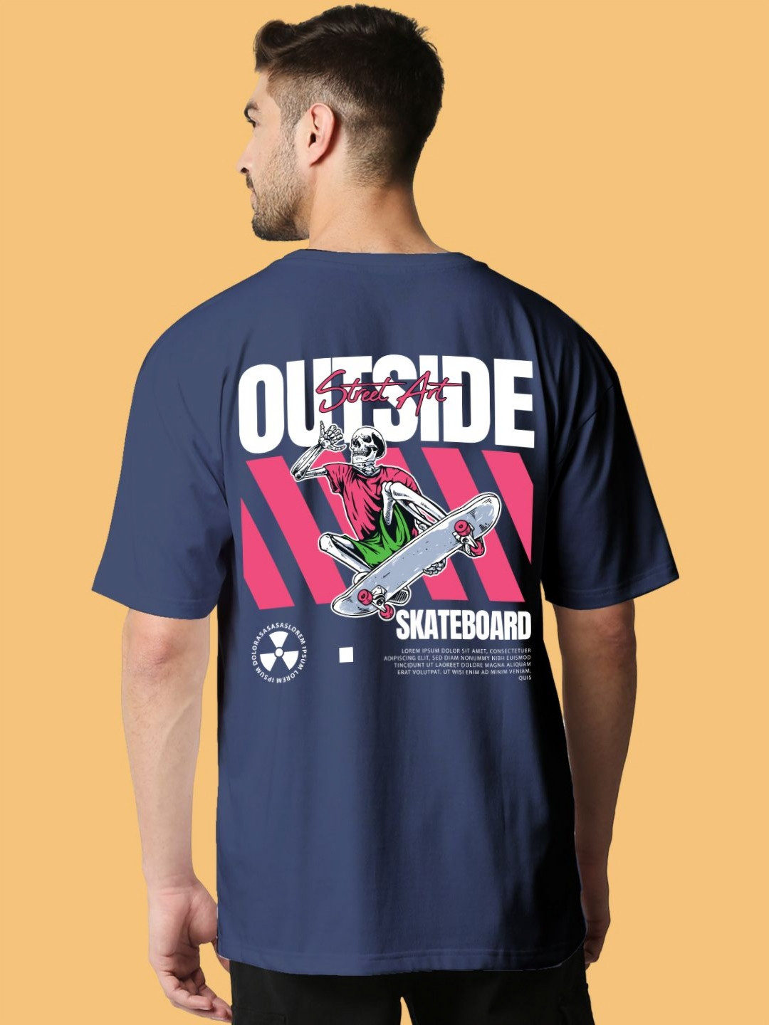 

Wear Your Opinion Men Graphic Printed Round Neck Cotton Relaxed Fit T-shirt, Navy blue