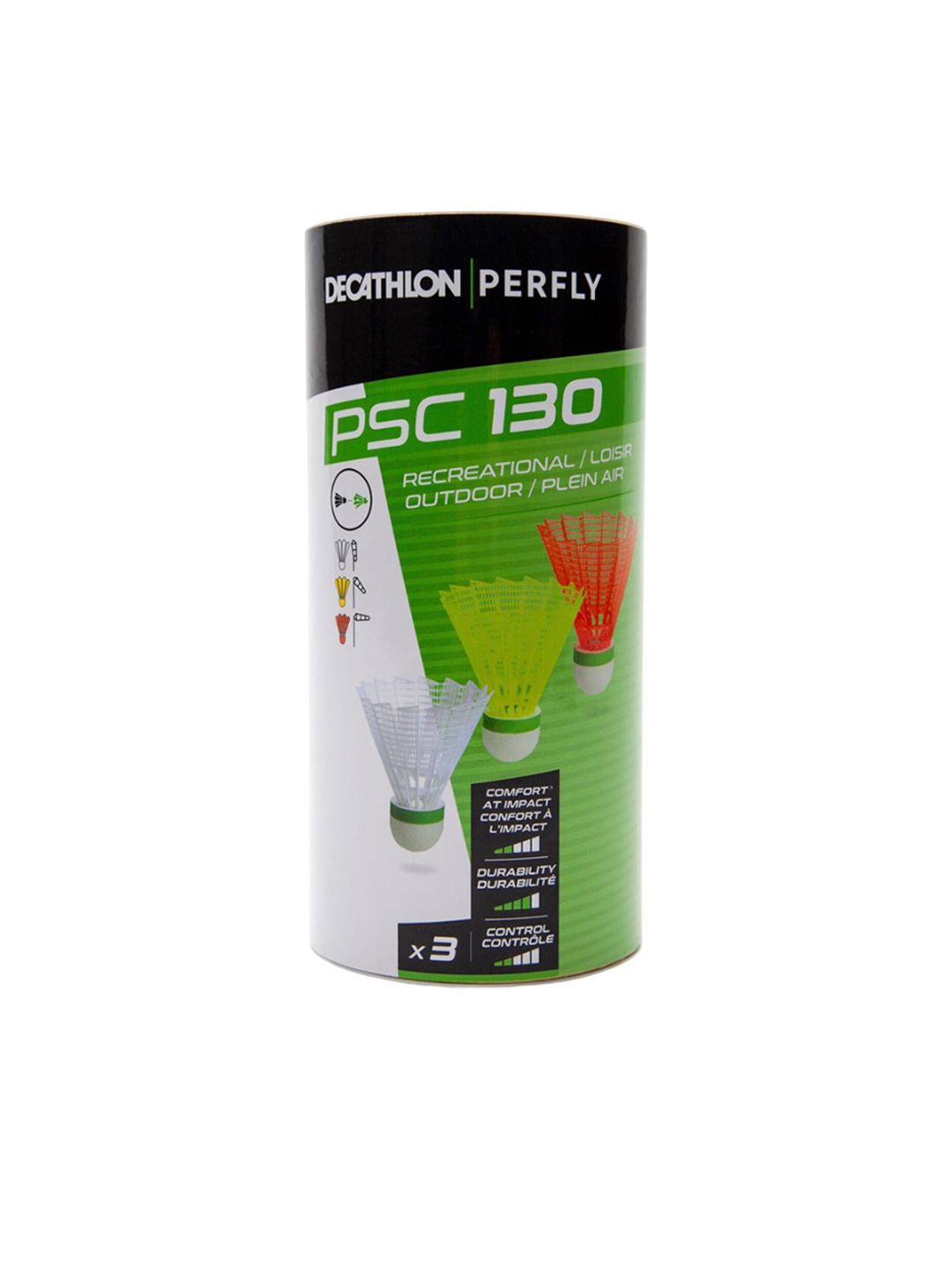 

PERFLY By Decathlon Outdoor Badminton Shuttlecock - Pack Of 3, White