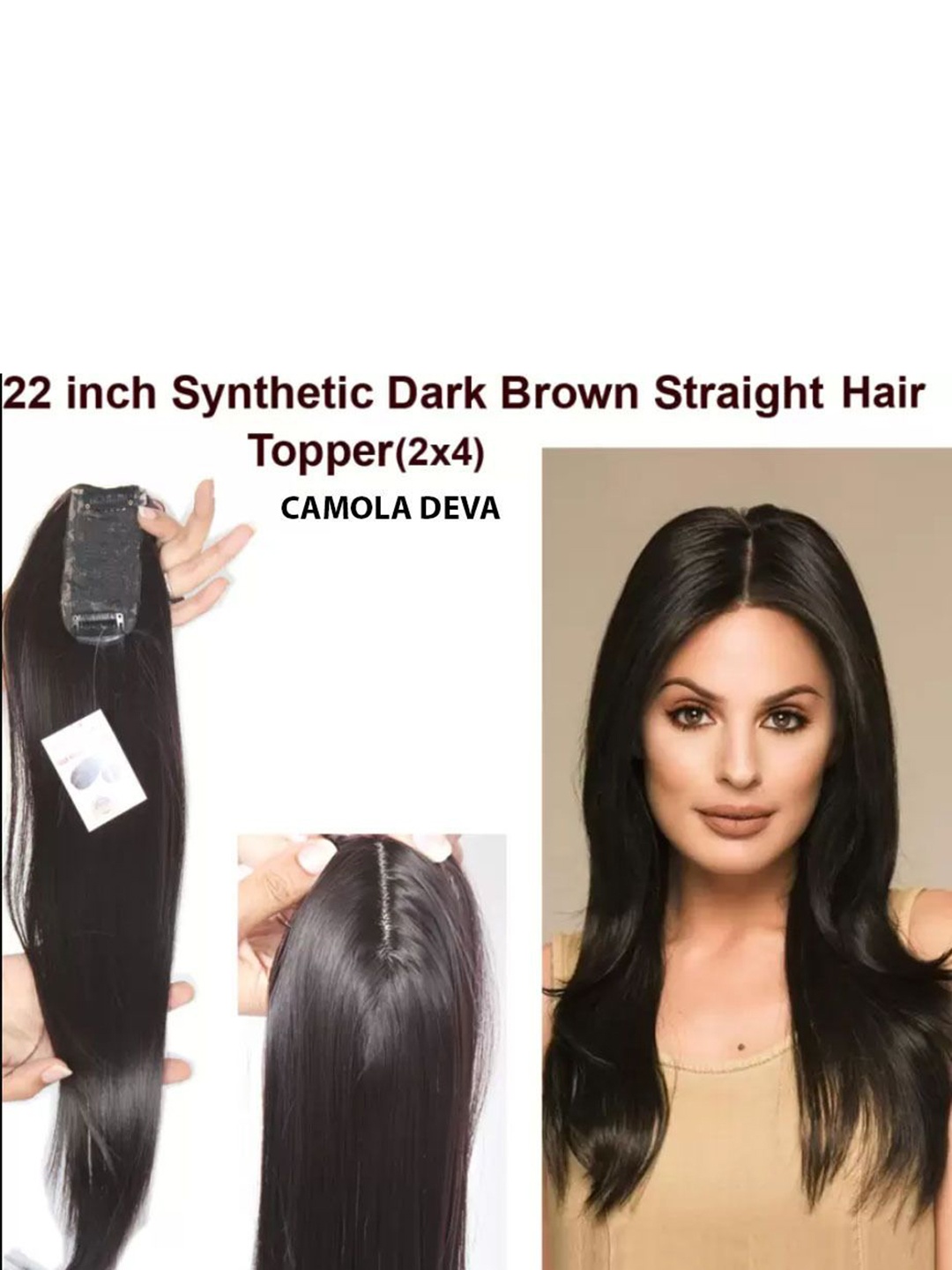 

camola deva Clip-In Ponytail Straight Hair Extension - Black - 18 Inch