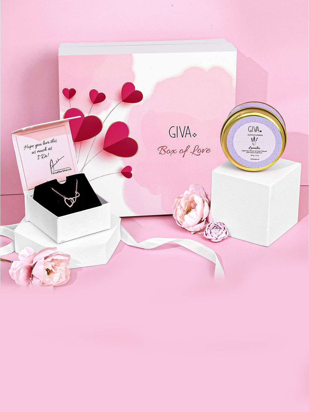 

GIVA 925 Silver Heartbeats Bundle Gift Box, Rose gold