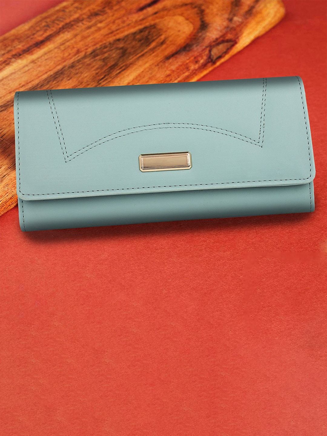 

MR. RAAQ Creation Women Textured Two Fold Wallet with Passport Holder, Sea green