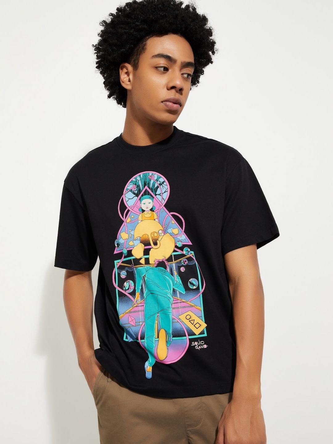 

max Men Graphic Printed Round Neck Cotton T-shirt, Black