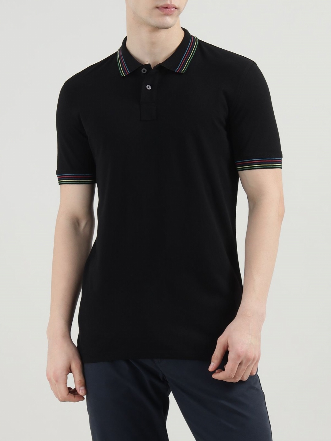 

PS By Paul Smith Men Polo Collar Pockets T-shirt, Black