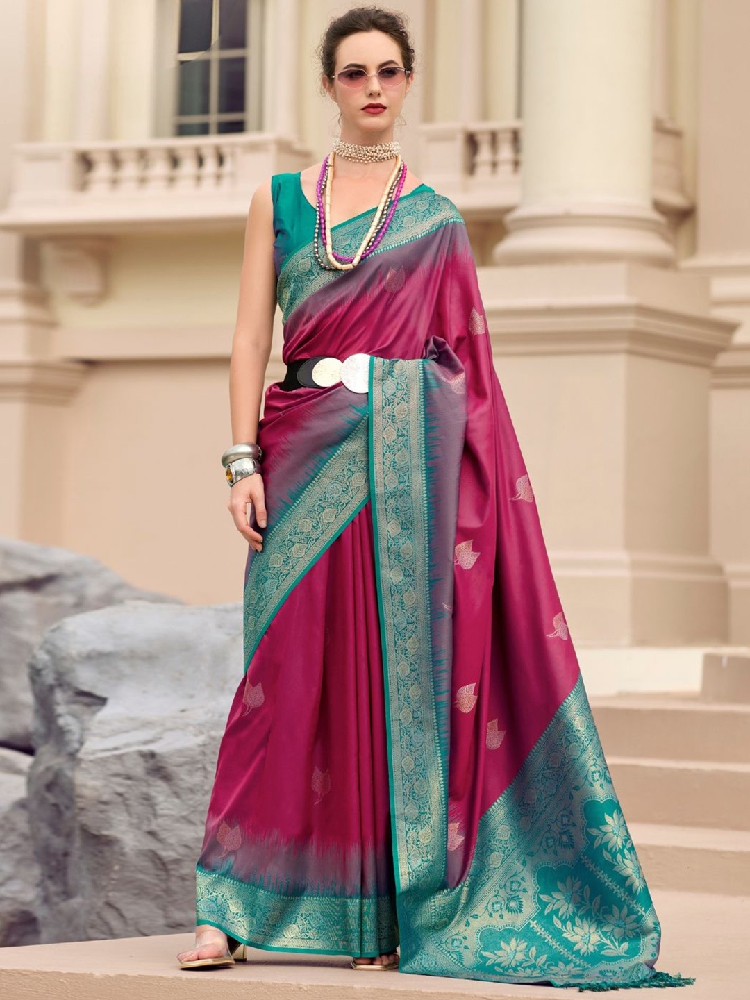 

DEVATITHI Maroon Pure Soft Silk Saree