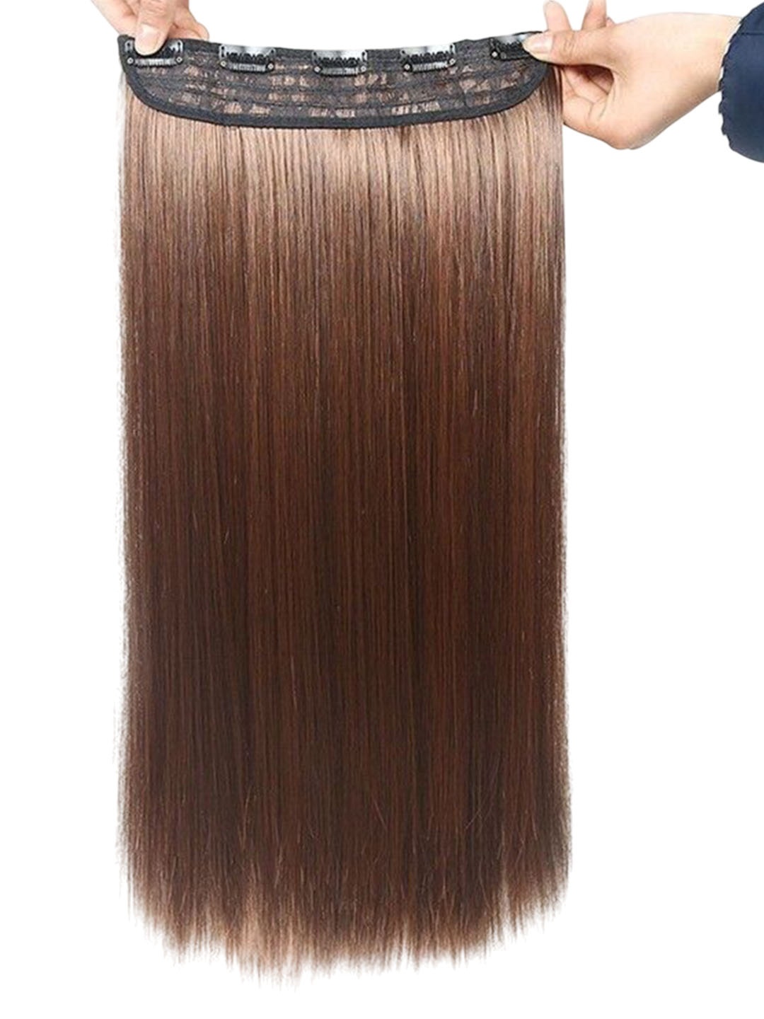 

camola deva Clip-In Ponytail Straight Hair Extension - Brown - 24 Inch