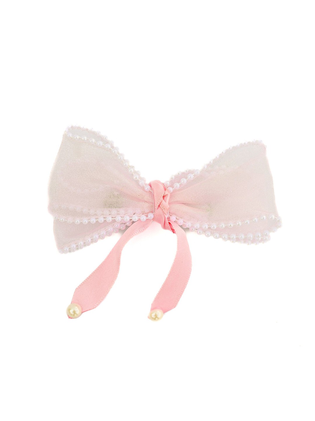 

Daizy Girls Pearl Lace Bow Hairclip_Baby pink