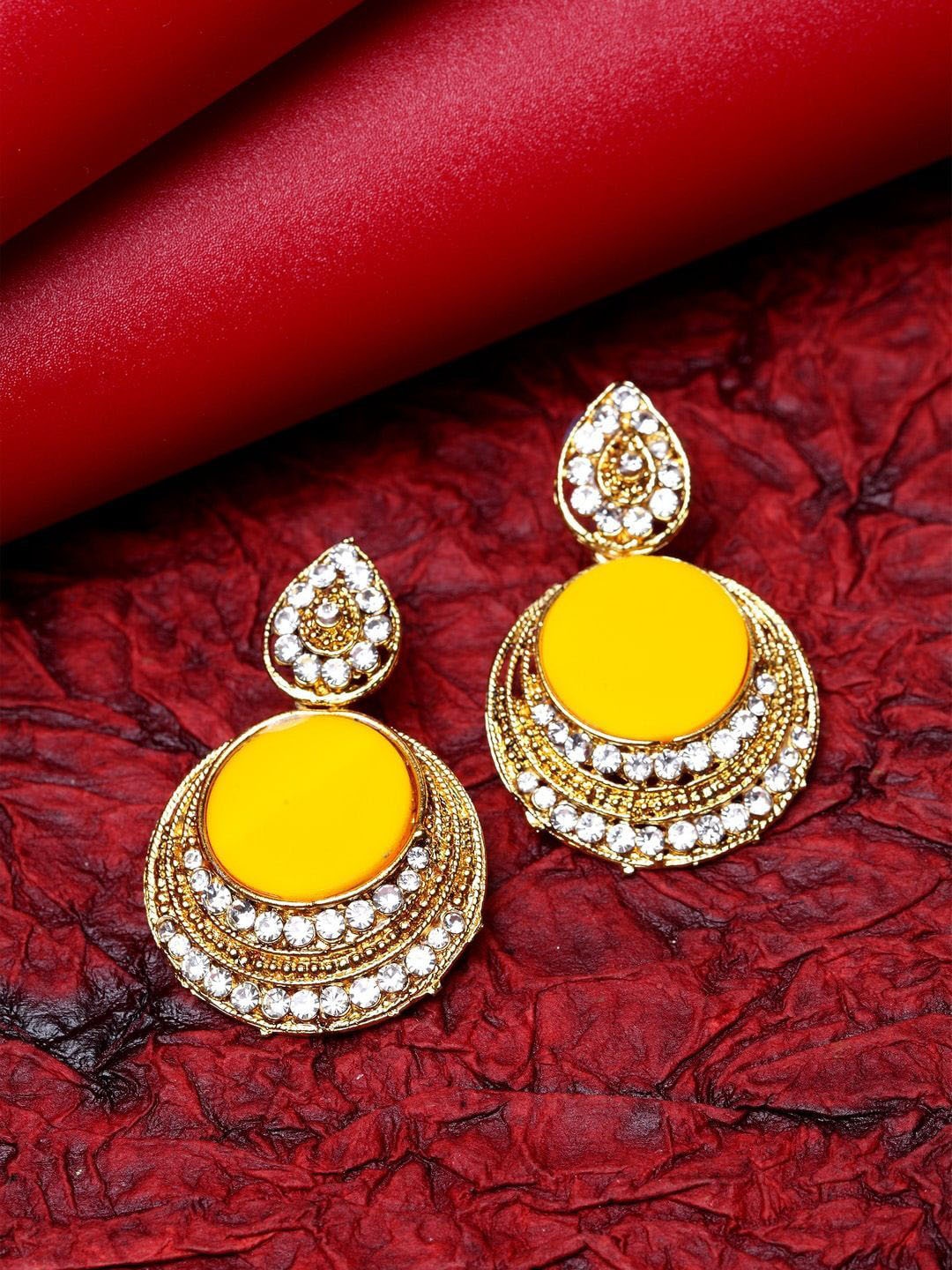 

Anouk Gold Plated Circular Shaped Drop Earrings, Yellow