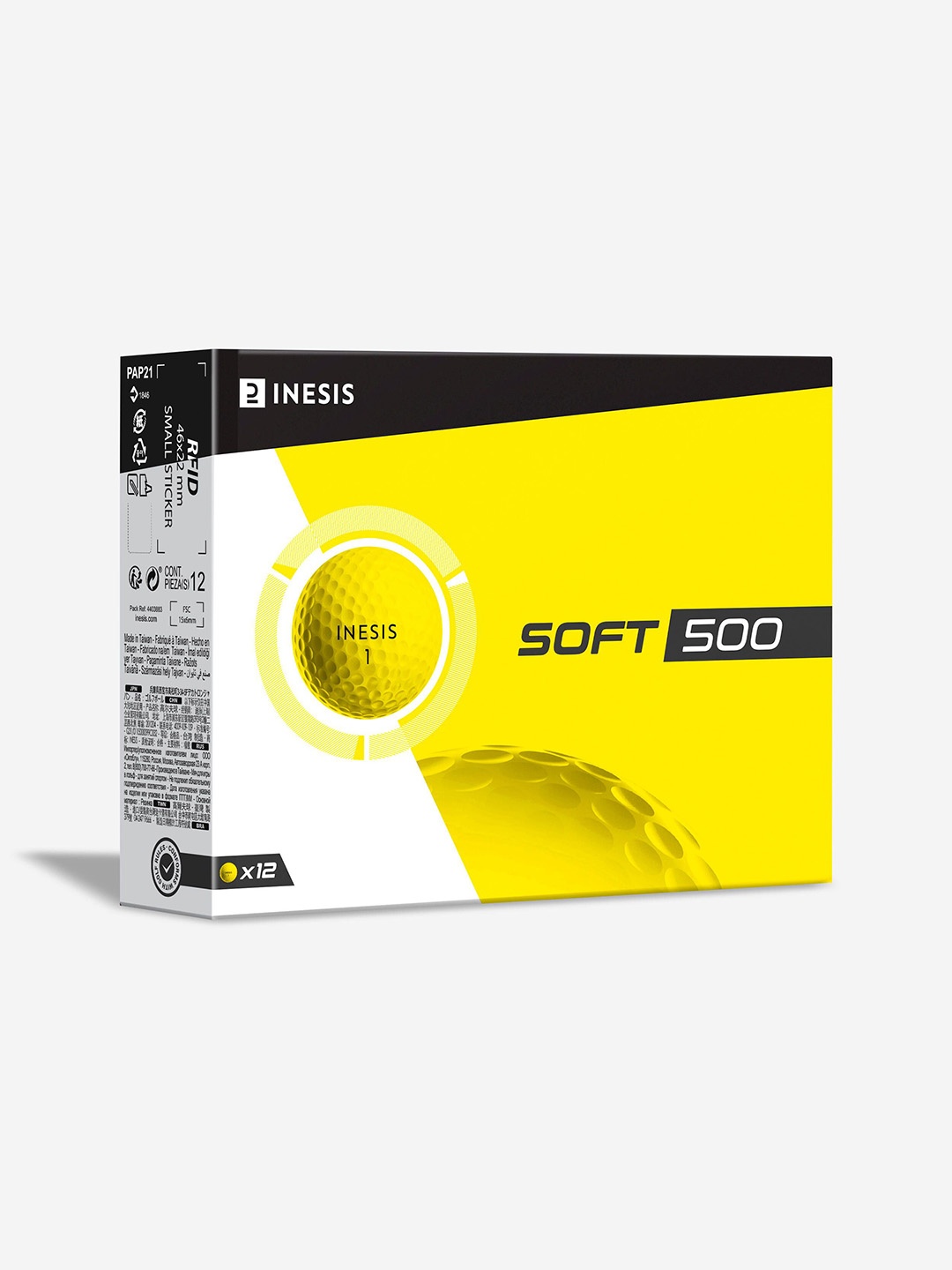 

Inesis By Decathlon Pack Of 12 Soft 500 Golf Balls, Yellow