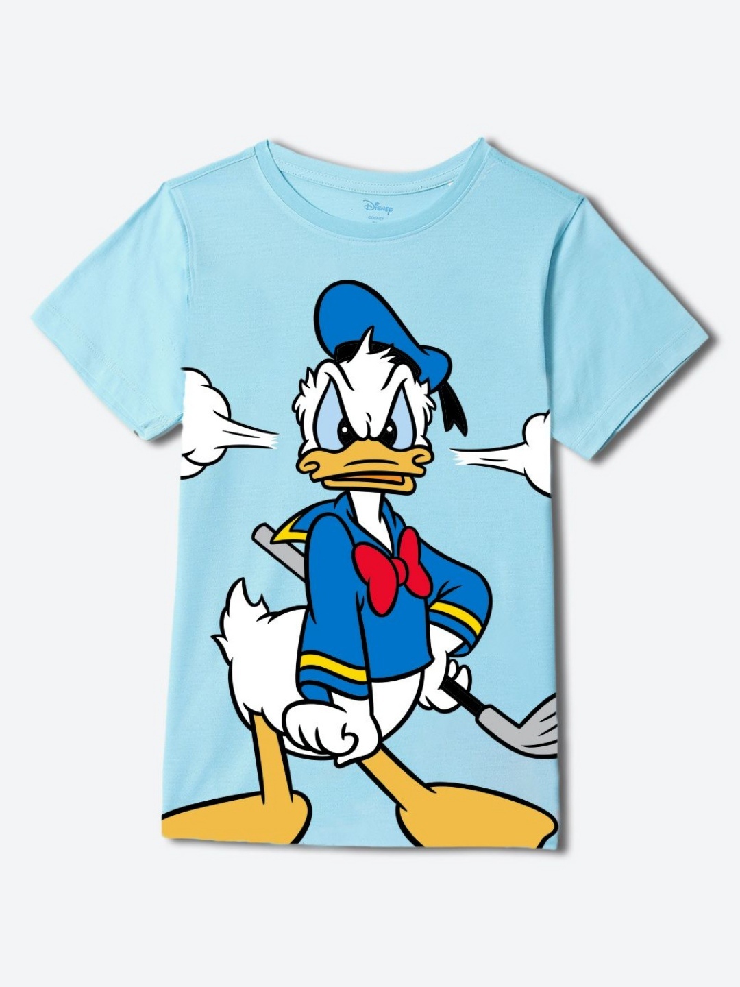 

Wear Your Mind Boys Donald Duck Graphic Printed Round Neck Regular Fit Cotton T-shirt, Turquoise blue