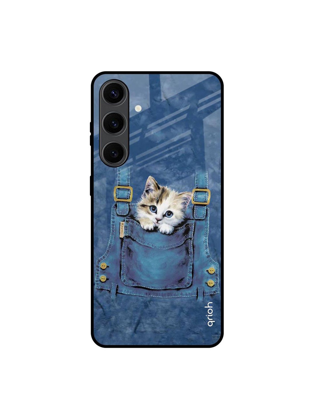 

QRIOH Kitty In Pocket Printed Samsung Galaxy S24 Plus Back Case, Blue