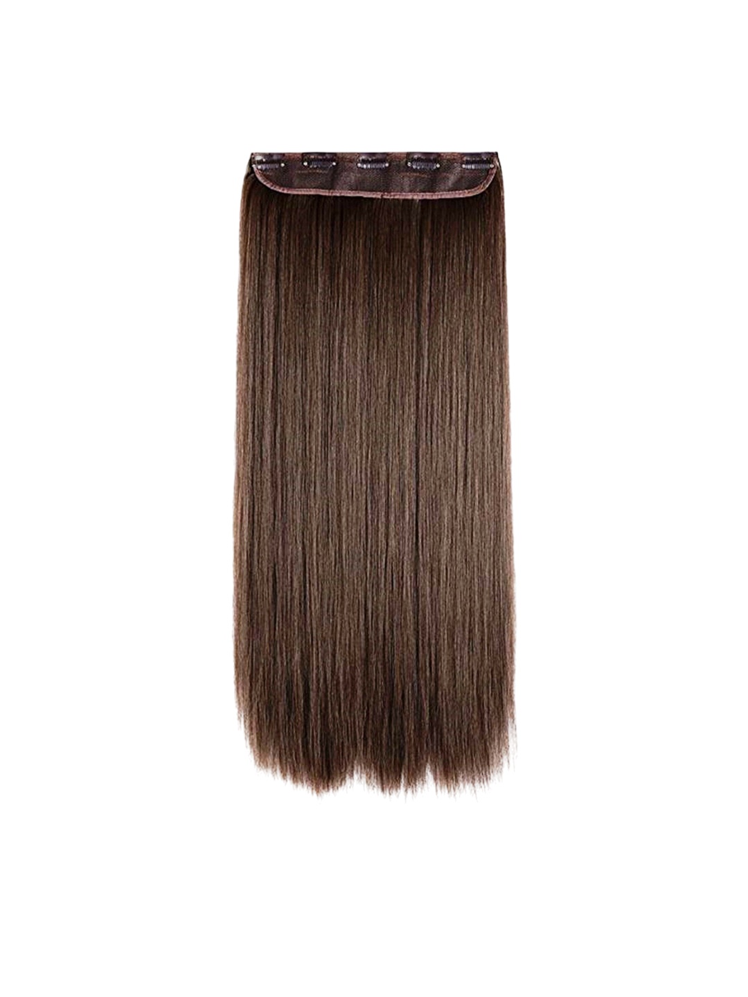 

camola deva Clip In Straight Scalp Topper Hair Extension- Brown- 24 Inch