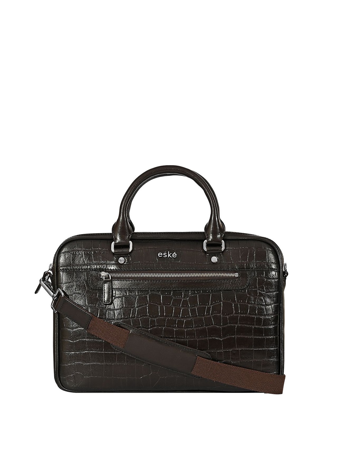 

Eske Men Printed Leather Will , The Briefcase Laptop Bag, Brown