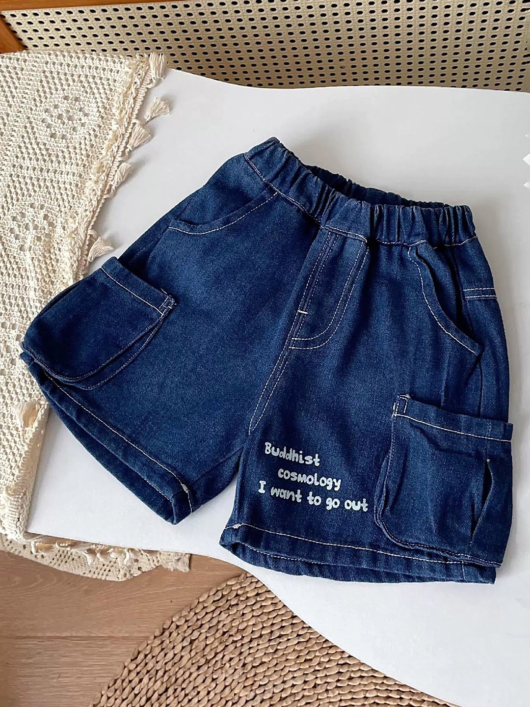 

LULU & SKY Girls High-Rise Shorts, Blue