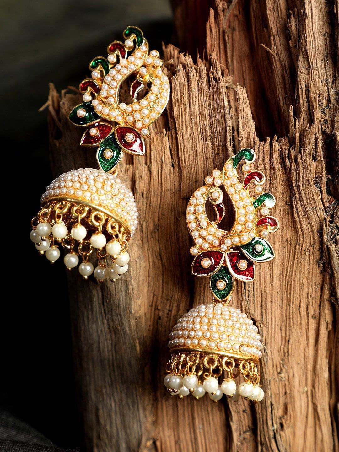 

Anouk Gold Plated Dome Shaped Jhumkas Earrings