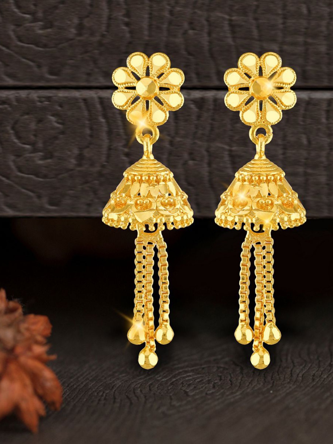 

DIVASTRI Gold-Plated Dome Shaped Jhumkas
