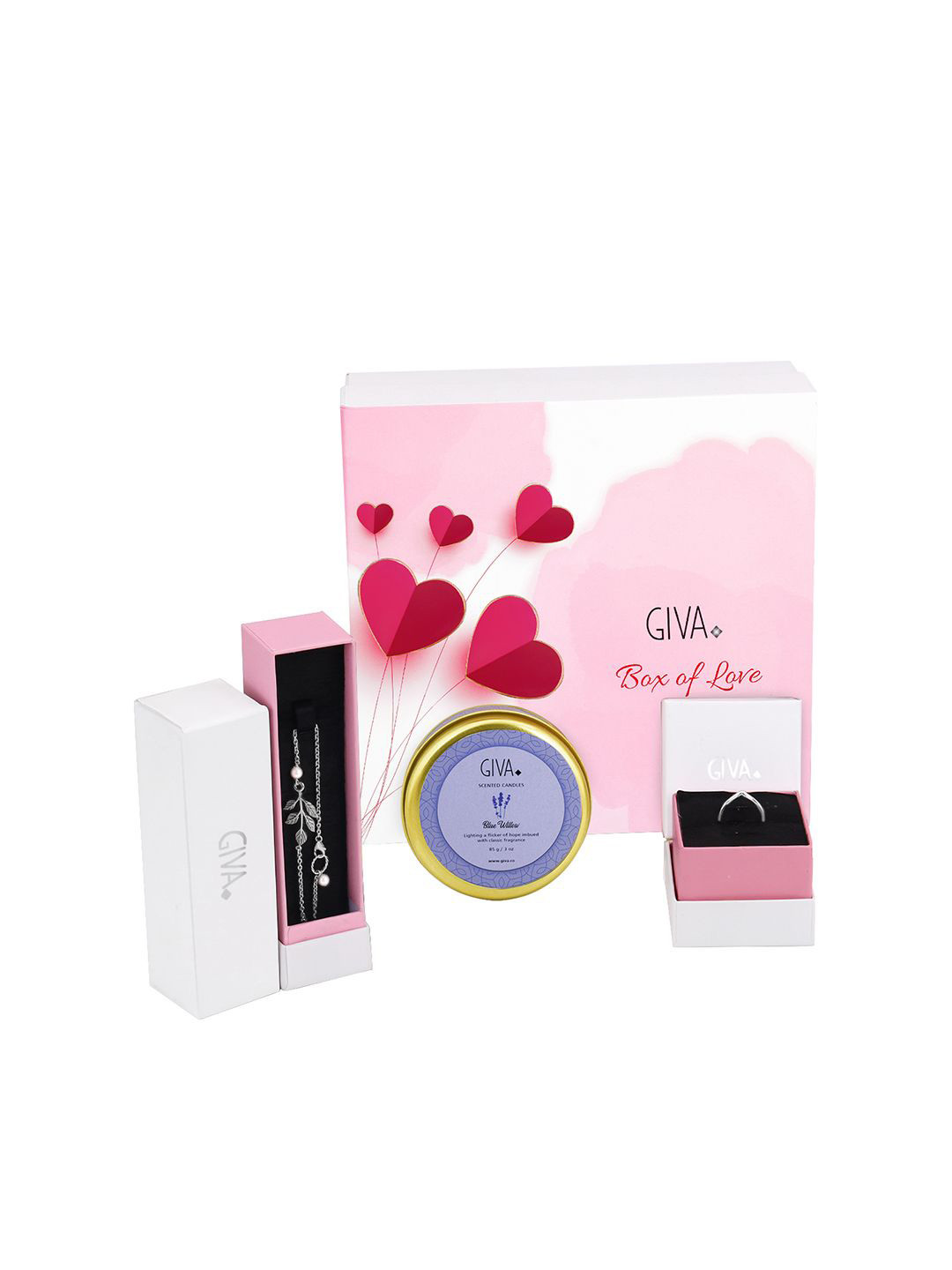 

GIVA 925 Silver Soulmate Special Bracelet and Ring with Candle Special Gift Box