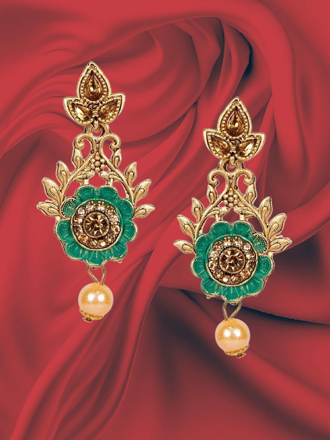 

Anouk Floral Drop Earrings, Green