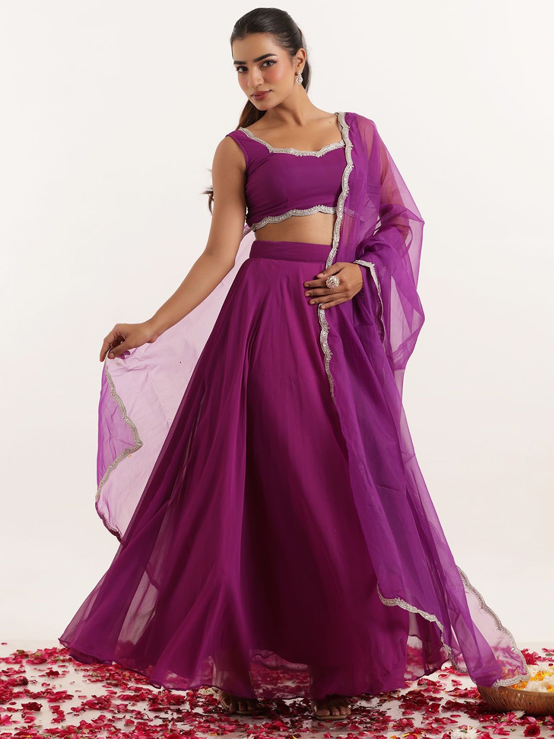 

DEASHA INDIA Aarya Gotta Patti Ready to Wear Lehenga & Blouse With Dupatta, Purple