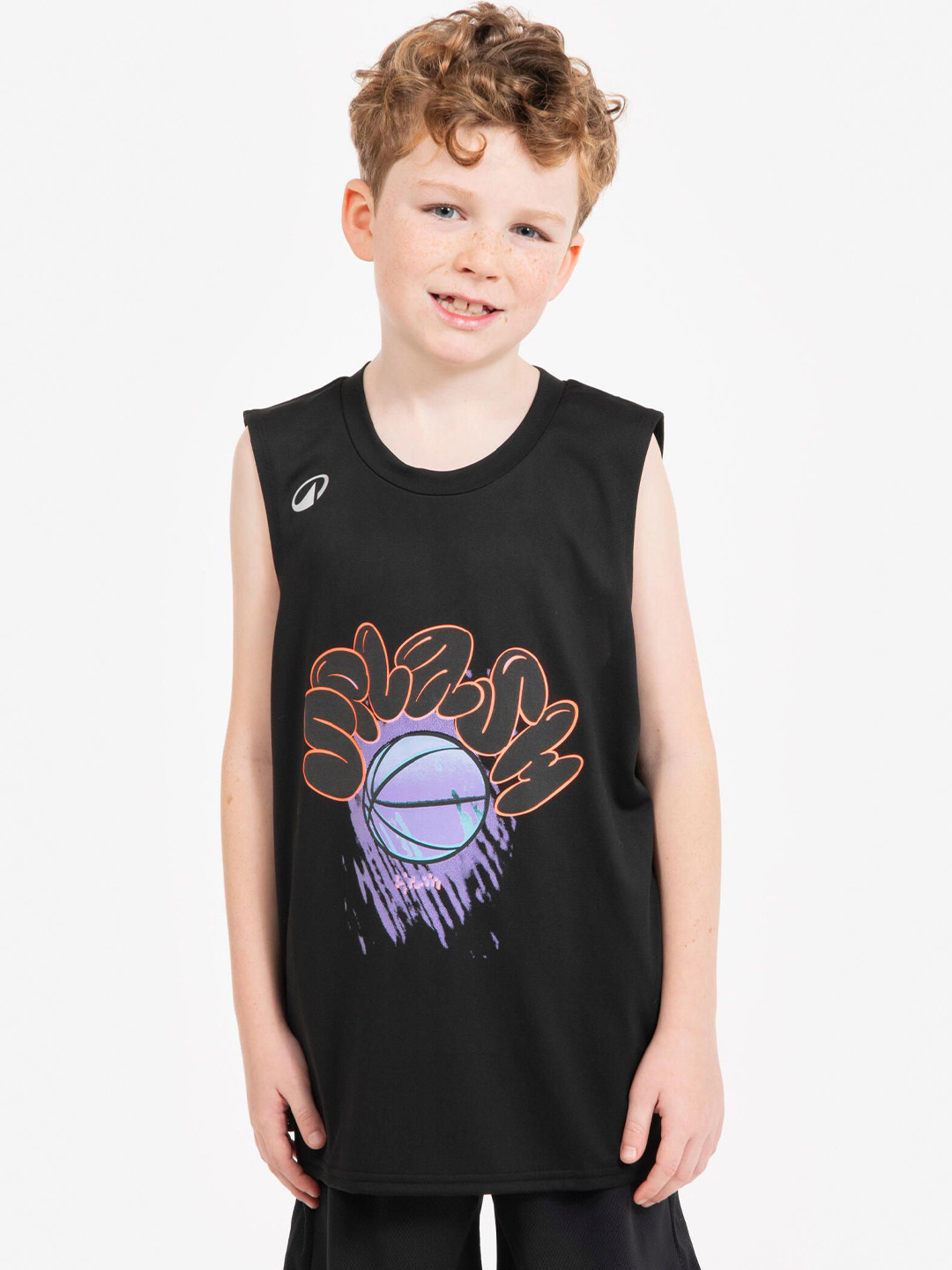 

Kipsta By Decathlon Boys Graphic Printed Round Neck T-shirt, Black