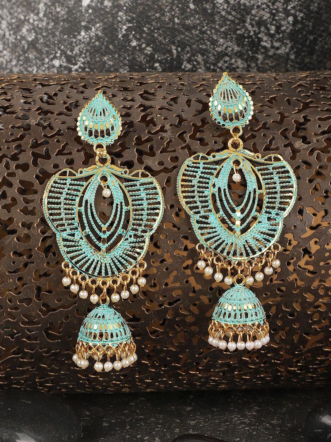 

Anouk Classic Jhumkas Earrings, Sea green