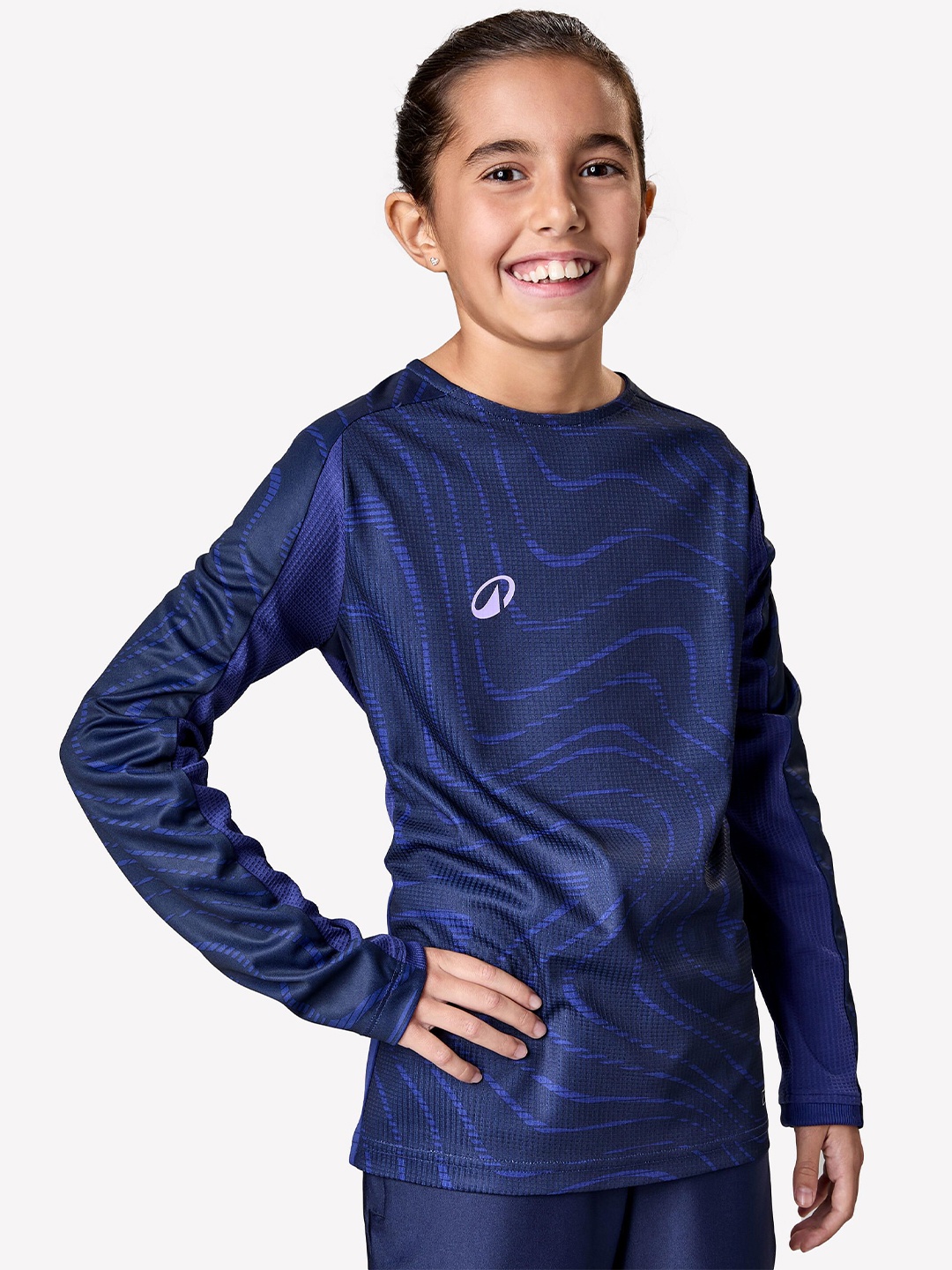 

Kipsta By Decathlon Boys Abstract Printed Round Neck T-shirt, Blue
