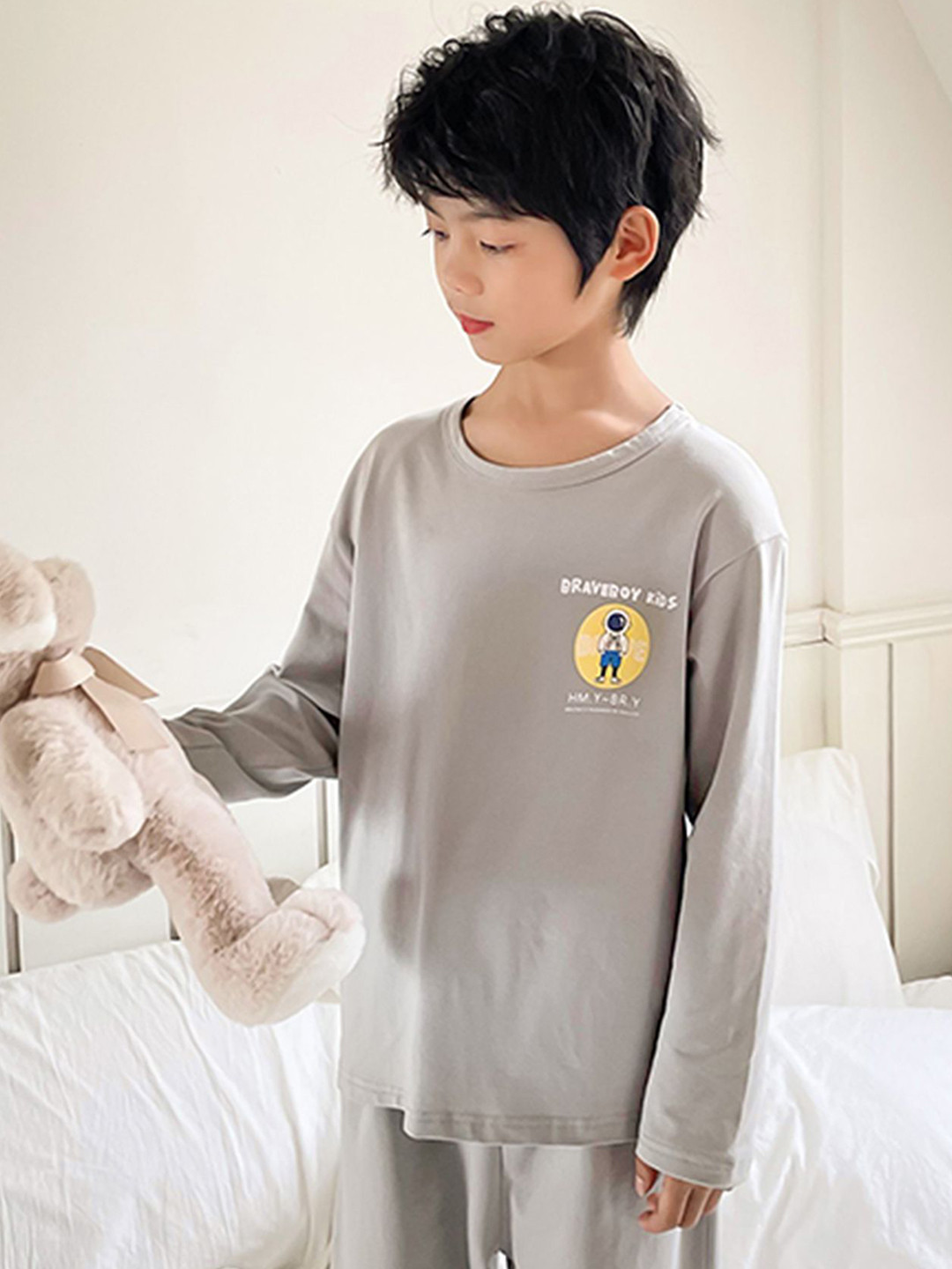 

LULU & SKY Boys Night suit, Grey