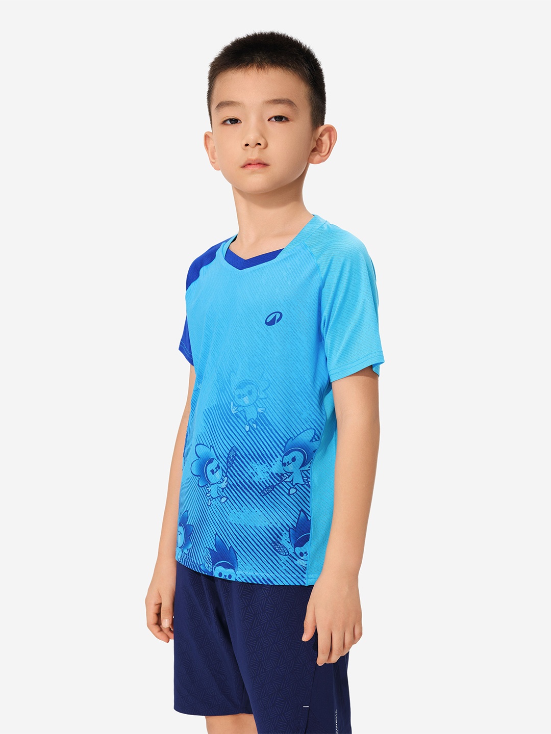

PERFLY By Decathlon Boys Graphic Printed V-Neck T-shirt, Blue