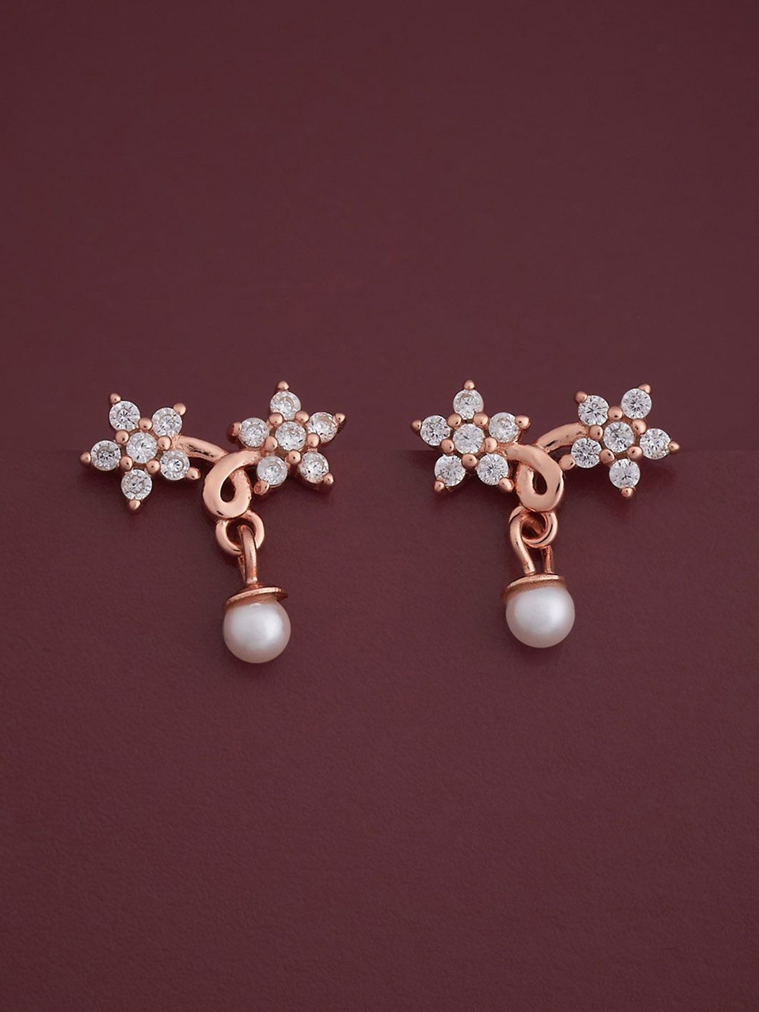 

Kushal's Fashion Jewellery Rose Gold-Plated Pearl Classic Drop Earrings