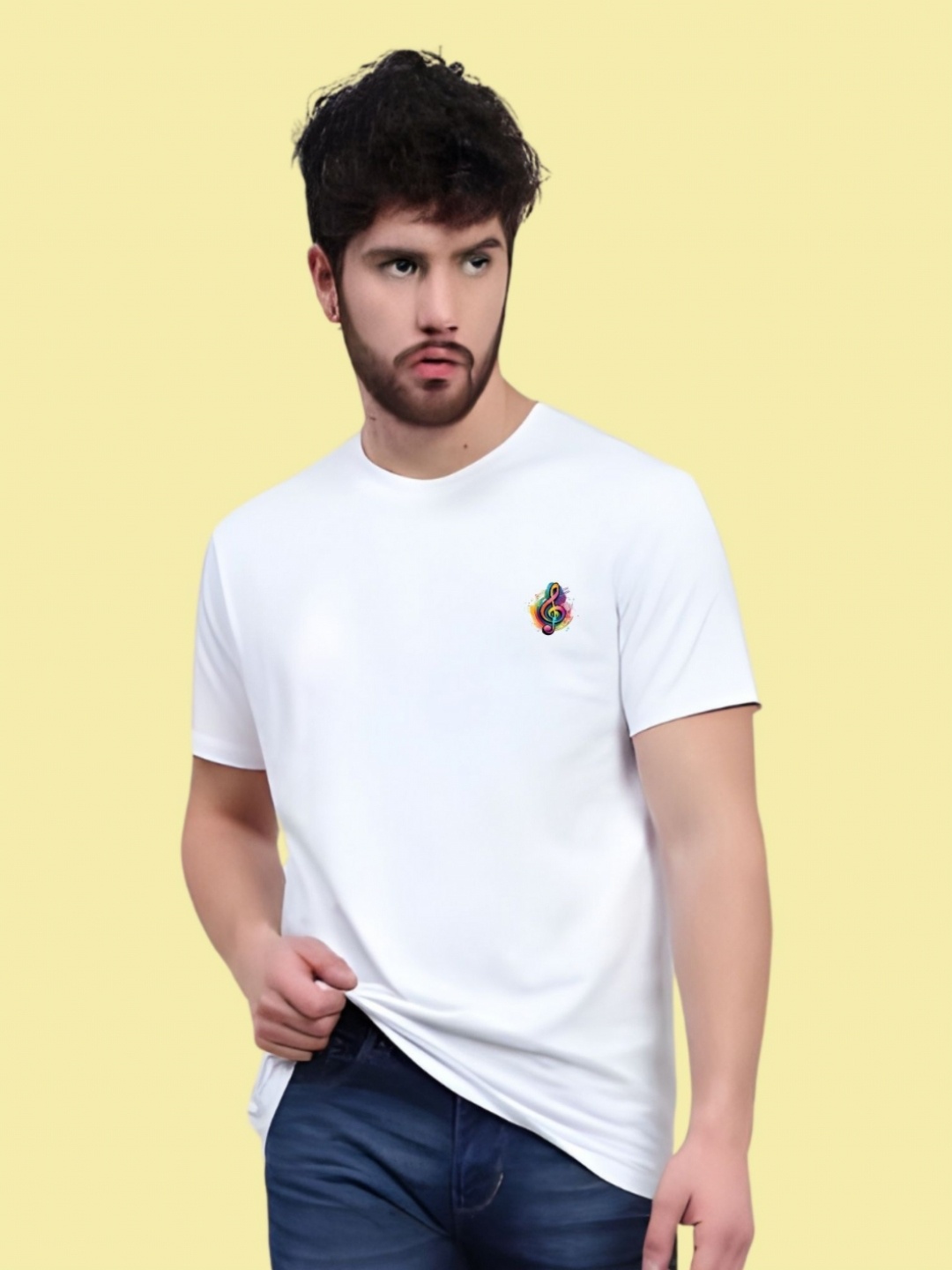 

THE BEETEL HOUSE Men Drop-Shoulder Sleeves T-shirt, White