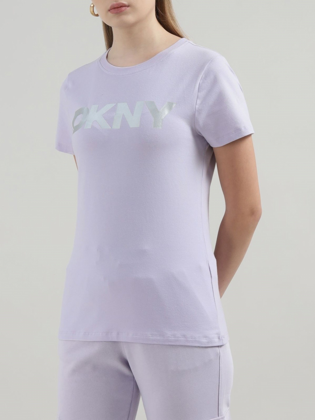 

DKNY Women Typography Printed T-shirt, Na