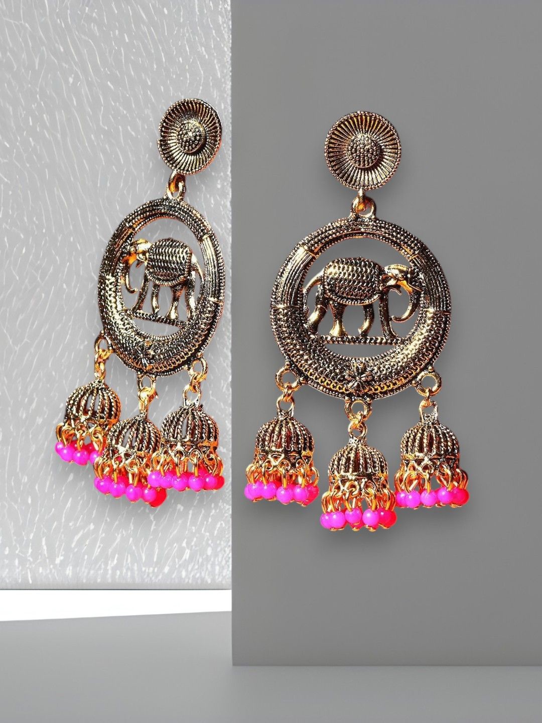 

Anouk Gold Plated Pearls Beaded Dome Shaped Jhumkas