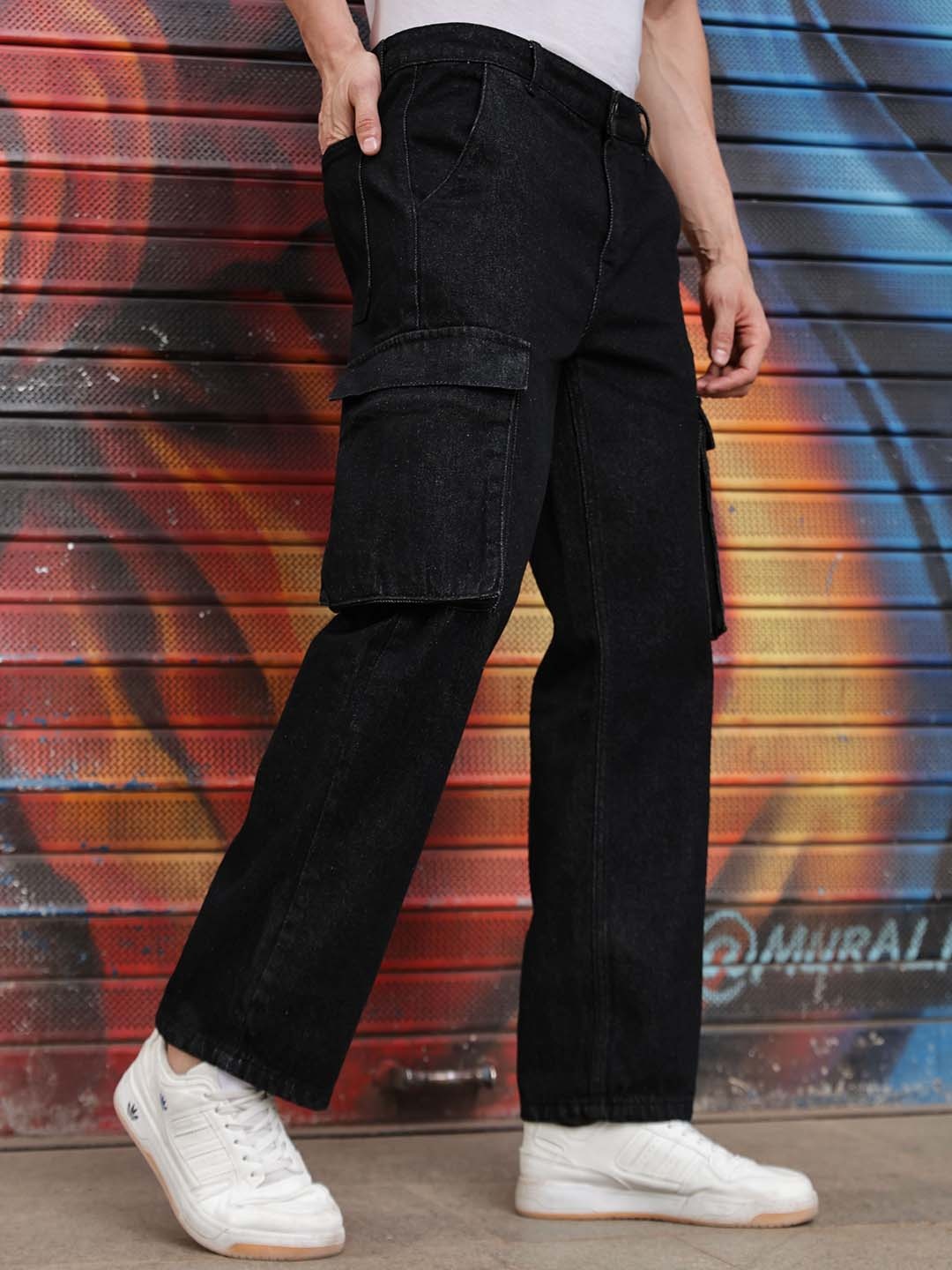 

The Roadster Lifestyle Co Pure Cotton Relaxed Fit Jeans, Black