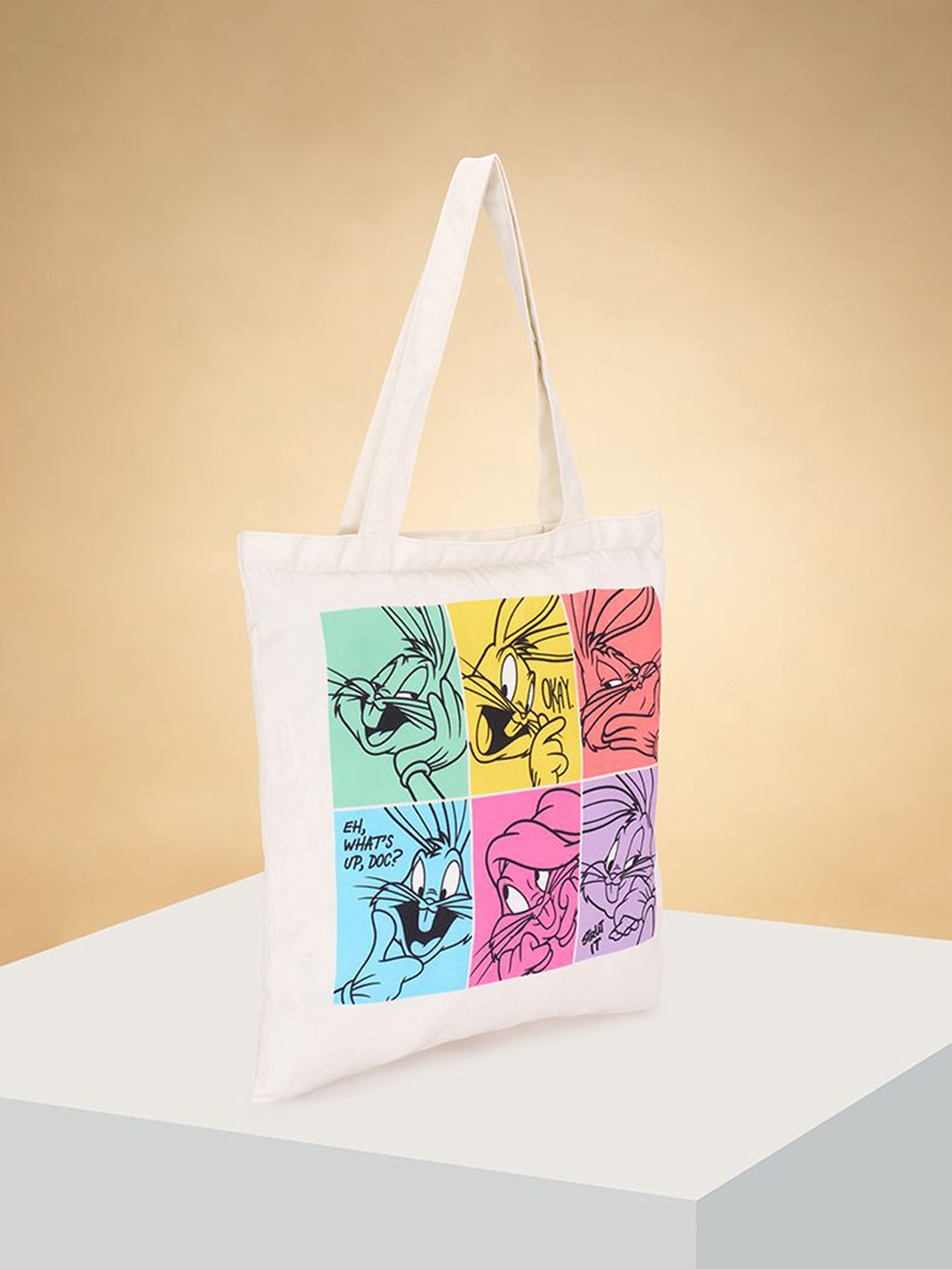 

Forever Glam by Pantaloons Women Graphic Printed Shopper Tote Bag, White