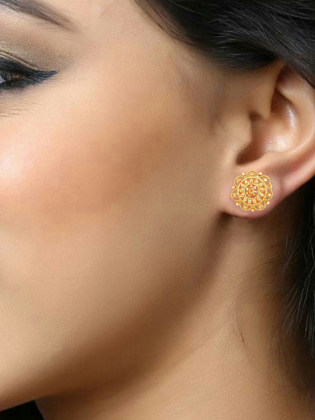 

DIVASTRI Gold-Plated Floral Shaped Studs