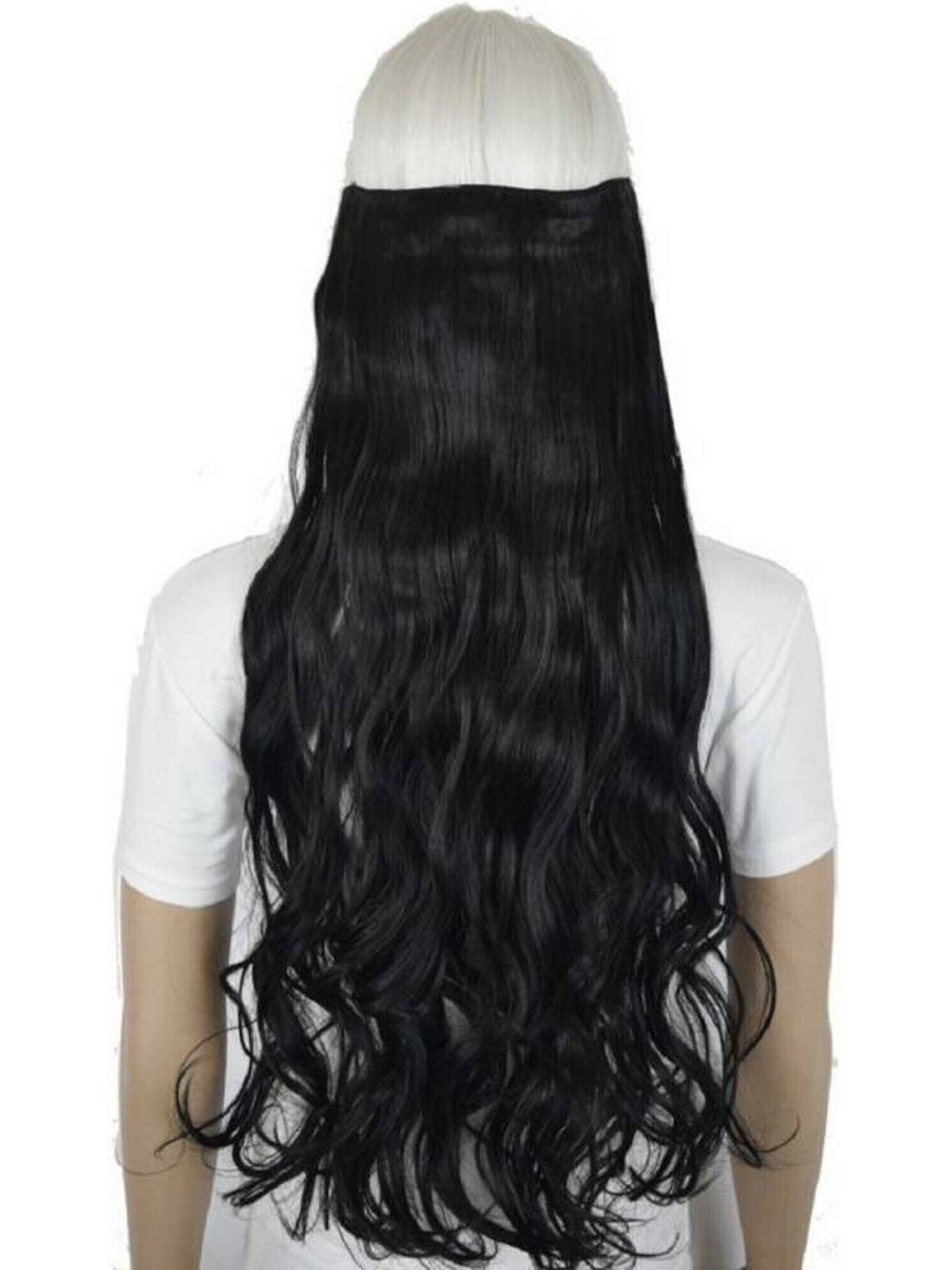 

camola deva Clip-In Ponytail Wavy Hair Extension - Black - 22 Inch