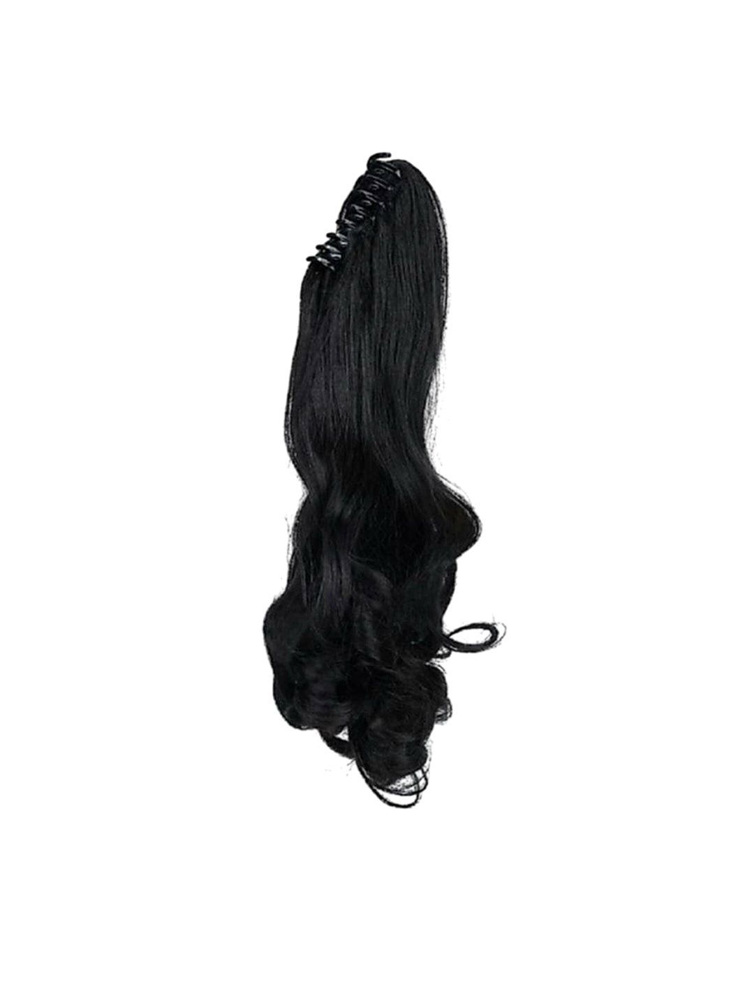 

camola deva Clip In Wavy Ponytail Hair Extension- Black- 20 Inch