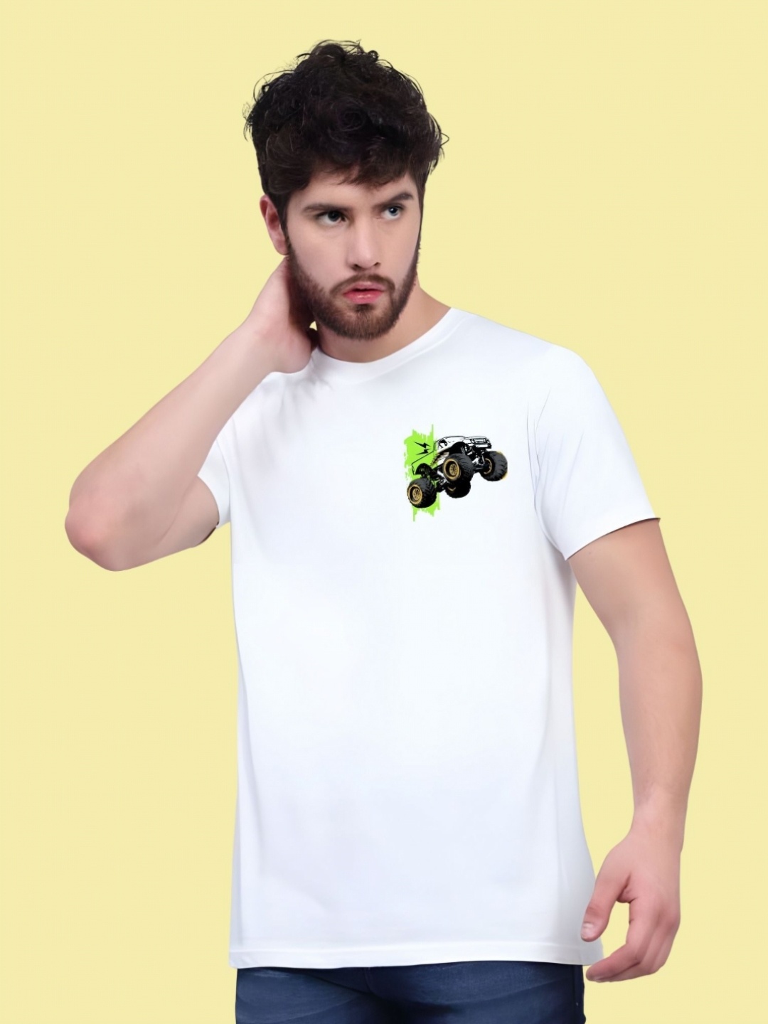 

THE BEETEL HOUSE Men Drop-Shoulder Sleeves T-shirt, White