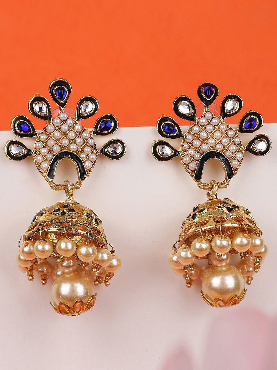 

Anouk Gold Plated Dome Shaped Jhumkas Earrings