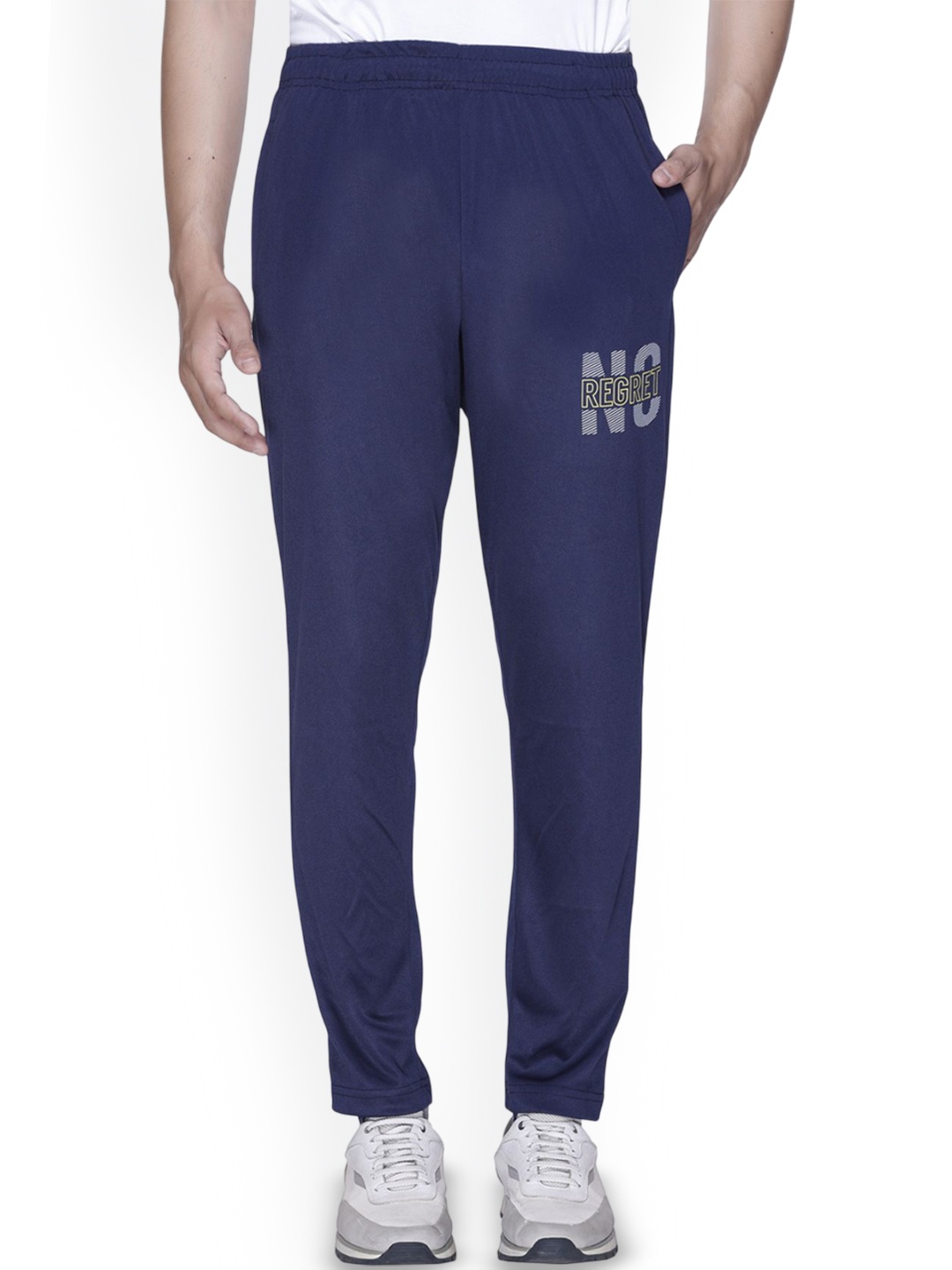 

A & Y Men Cotton Mid Rise Track Pants, Navy blue