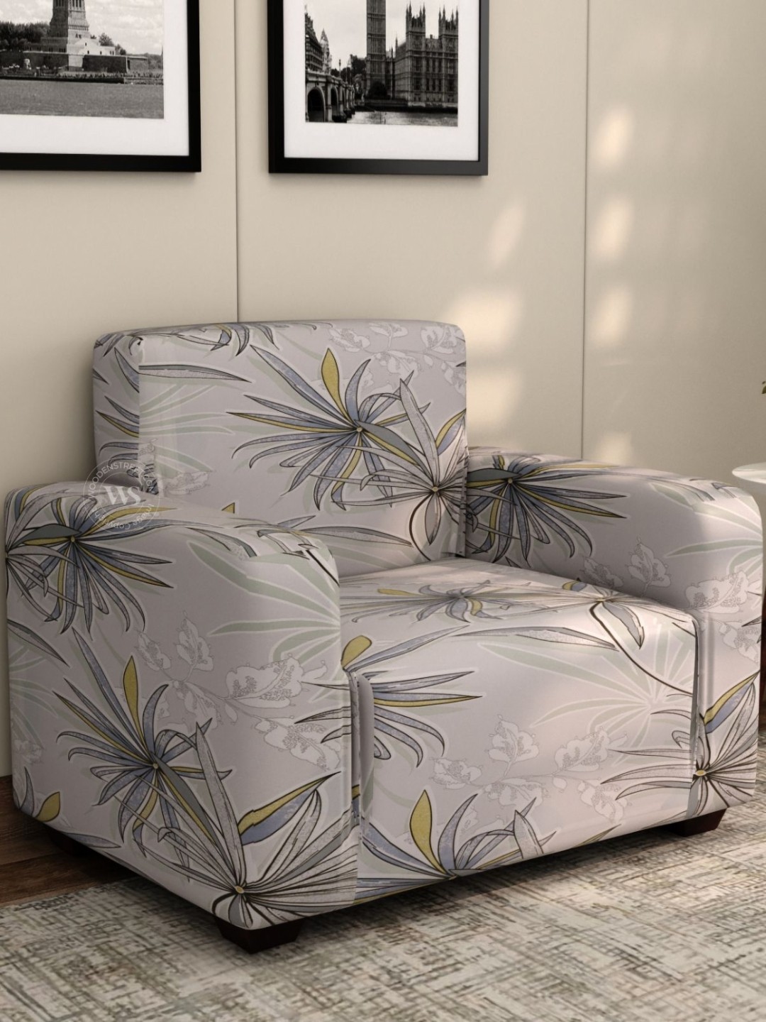 

WOODEN STREET Beige Polyester 1 Piece Sofa Cover