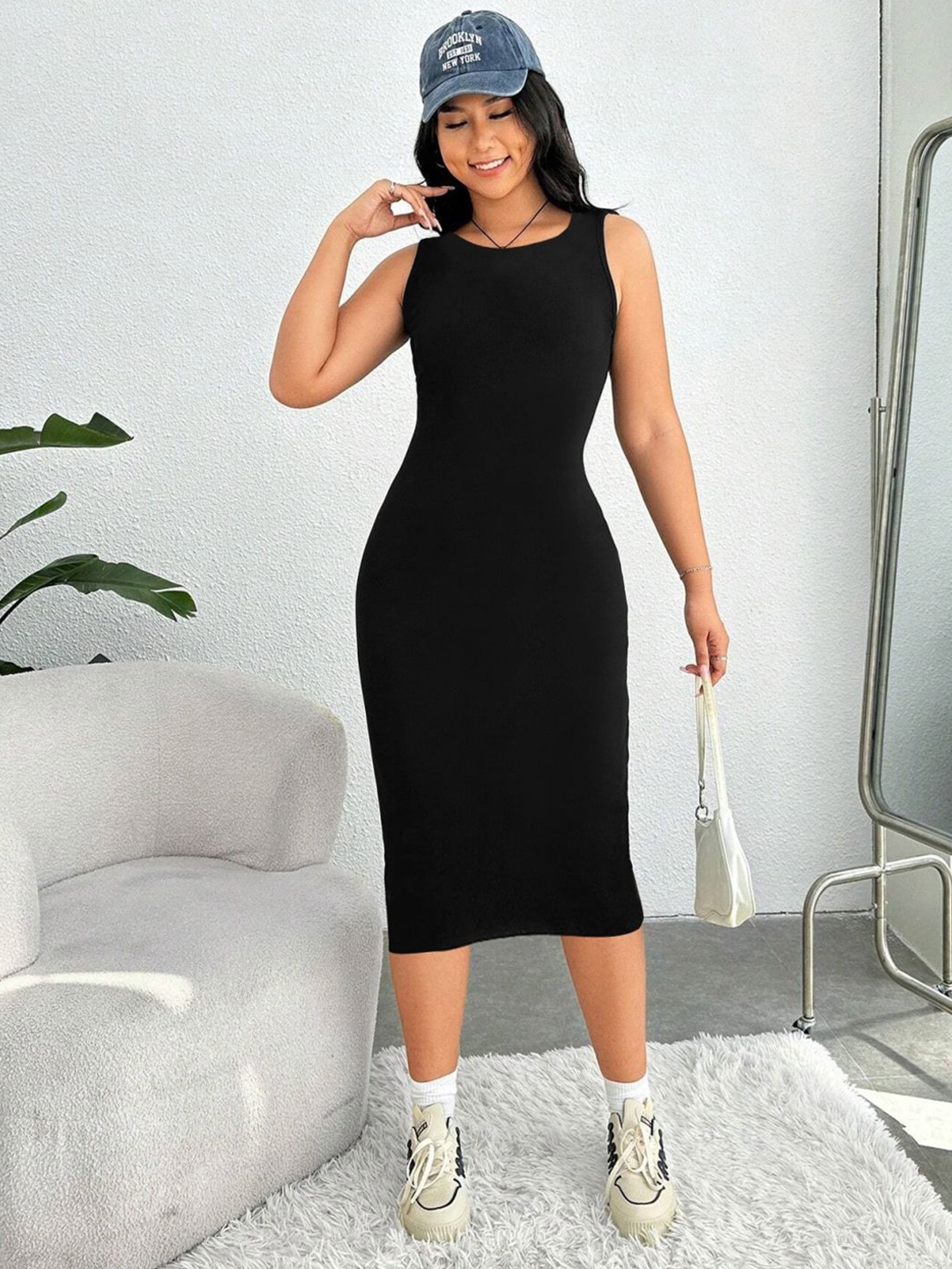 

BAESD Bodycon Midi Dress, Black